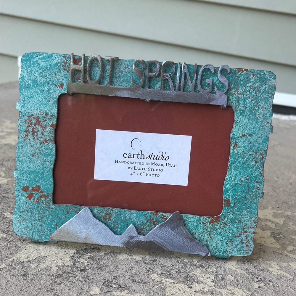 New Turquoise and Silver metal Photo Frame